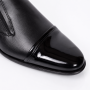 Pantofi barbati negri din piele naturala fara siret cu varf lacuit 818MODN